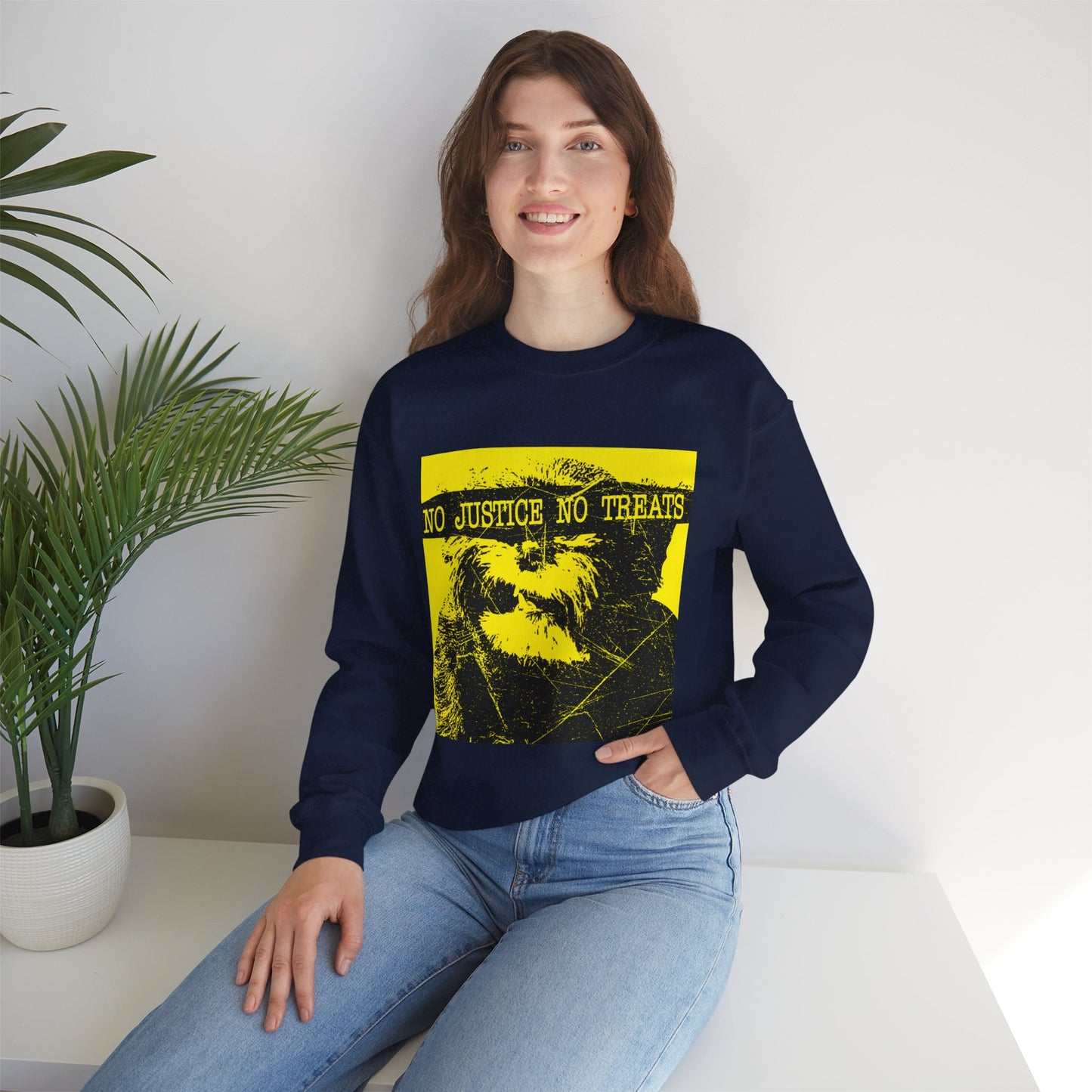 No Justice No Treats, Unisex Crewneck, Casual Wear, Gift for Activists, Cozy Fashion