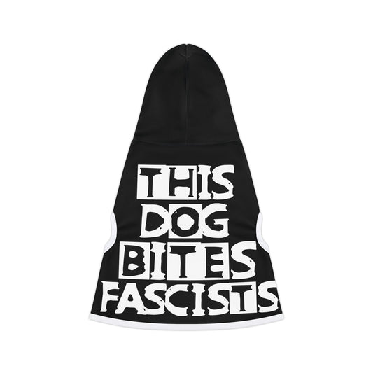 Dog Bites Fascists | Dog Apparel, Pet Clothing, Gift for Dog Lovers, Statement Hoodie, Unique Dog Outfit